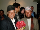 Nepal, Central Region, Bagmati Zone, Kathmandu, Kamaladi, Gallery 32, inauguration of the exhibition "Bells - Silence and Sounds": Visitors of the inauguration ceremony; Manjul with ??