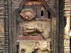 Nepal, Central Region, Bagmati Zone, Bhaktapur District, Bhaktapur, Taumadhi Square: Detail of a shrine at the Bhairabnath Temple