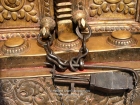 Nepal, Central Region, Bagmati Zone, Changu Narayan: A Talsa, the traditional lock mainly used at temples. This one at der Westside of the main temple (2/2); see also photos L1060184 and L1060191)