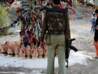 India, Kashmir, Srinagar, Khoj International Artists Workshop 2007: Armed Police guarding the installations, here at Wasim Wani's