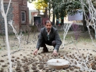 India, Kashmir, Srinagar, Khoj International Artists Workshop 2007: Aftab Ahmard, teacher at the Fine Arts College with his installation