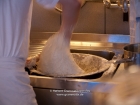 Germany, Baden-Wuerttemberg, Stuttgart: Detlev, cook of the restaurant of the organic farm Reyerhof, making dough (batter)