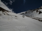 Nepal, Humla: An avalanche at the northface of Lolung Bhanjyang pass (4952m), the gateway to Tibet's Manasarowar Lake