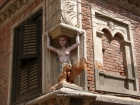 Nepal, Central Region, Bagmati Zone, Lalitpur, Patan, Ga Bahal: Loosing an other heritage; an angel going to ruin on a house of a rich Newar merchant from the 1930's