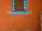 Nepal, Western Region, Lumbini Zone, Palpa District: Detail of a traditional clay house in a village between Bagnas and Maidan Dada