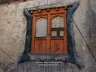 Nepal, Western Region, Dhaulagiri Zone, Lower Mustang, Kagbeni: Window with toothbrush at the castle