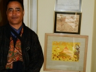 India, Kashmir, Srinagar, Khoj International Artists Workshop 2007: Installation of Shafi Chaman (Srinagar), teacher for painting at the Fine Arts College