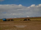 Tibet, Damzhung, Nam Tso (4718m): A Nomad group and the Samdai Kangsang (6595m) at the south-eastern shore of the lake